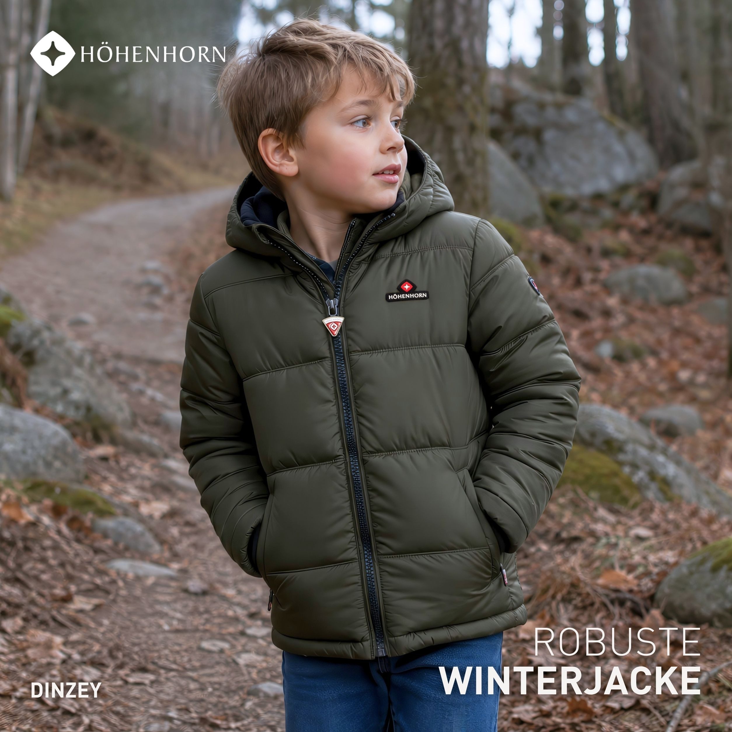 Höhenhorn Winterjacke Dinzey Kinder Winter Jacke Jungen Steppjacke Gefüttert – Bild 4 von 5