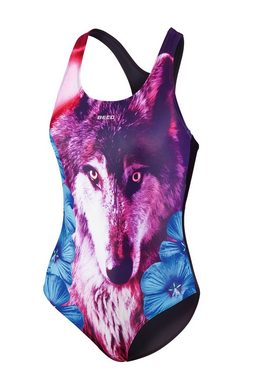 Beco Beermann Badeanzug Maxpower Swimsuit (1-St) mit mystischem Wolfmotiv