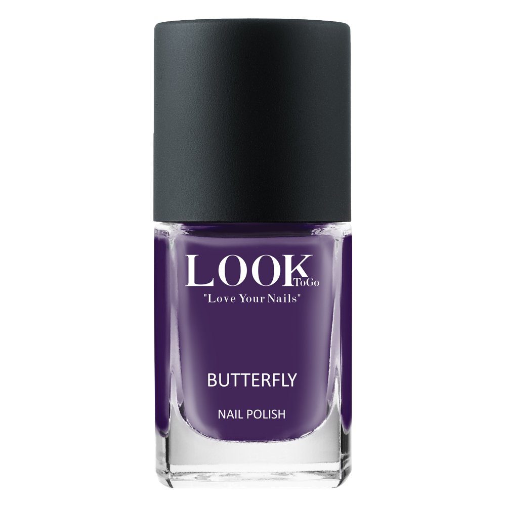 Gumbies Corker Purple mit passendem Nagellack T-Strap-Zehentrenner aus recycelten Materialien hergestellt, stabile Gummisole