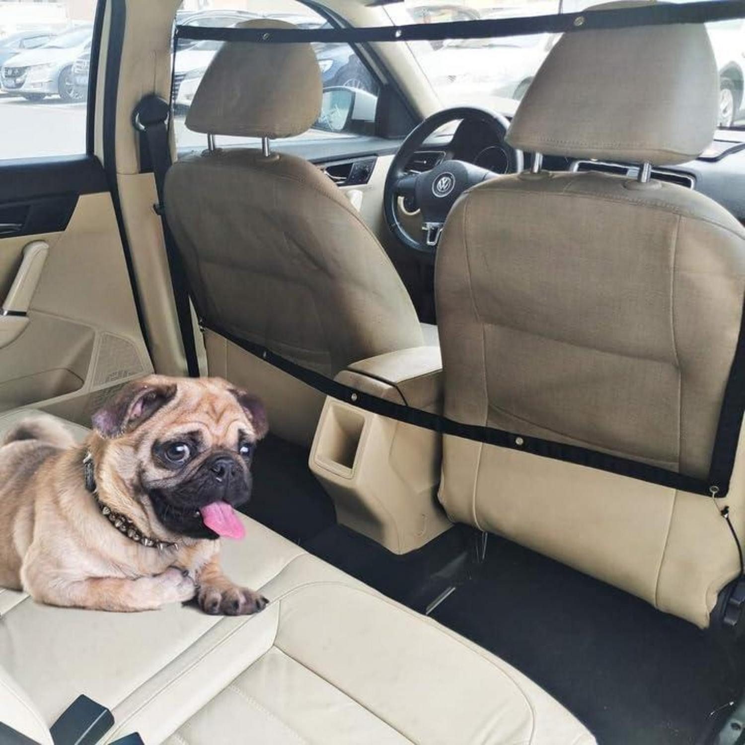 LuxusKollektion Tierabsperrgitter Hundebarriere Rücksitz Mesh Seil Haken 110X60CM SUV Pickup 110*60CM