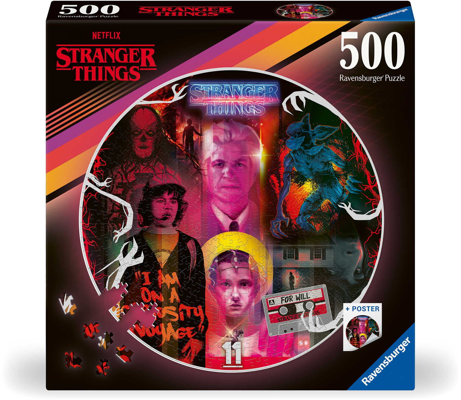 Ravensburger Puzzle 500 Teile Puzzle rund Stranger Things Friends Don't Lie günstig online kaufen