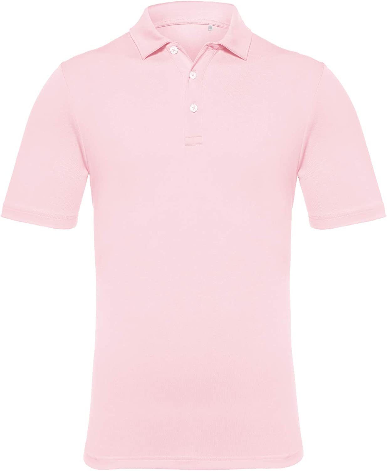 DEBAIJIA Poloshirt DEBAIJIA Herren Poloshirt Kurzarm Leicht Gemütlich Golf Standard Fit Rosa