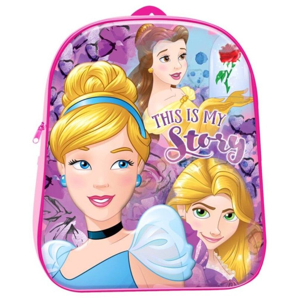 Tinisu Rucksack Disney Prinzessinnen 3D Rucksack Tasche Schule Ranzen Umhängetasche
