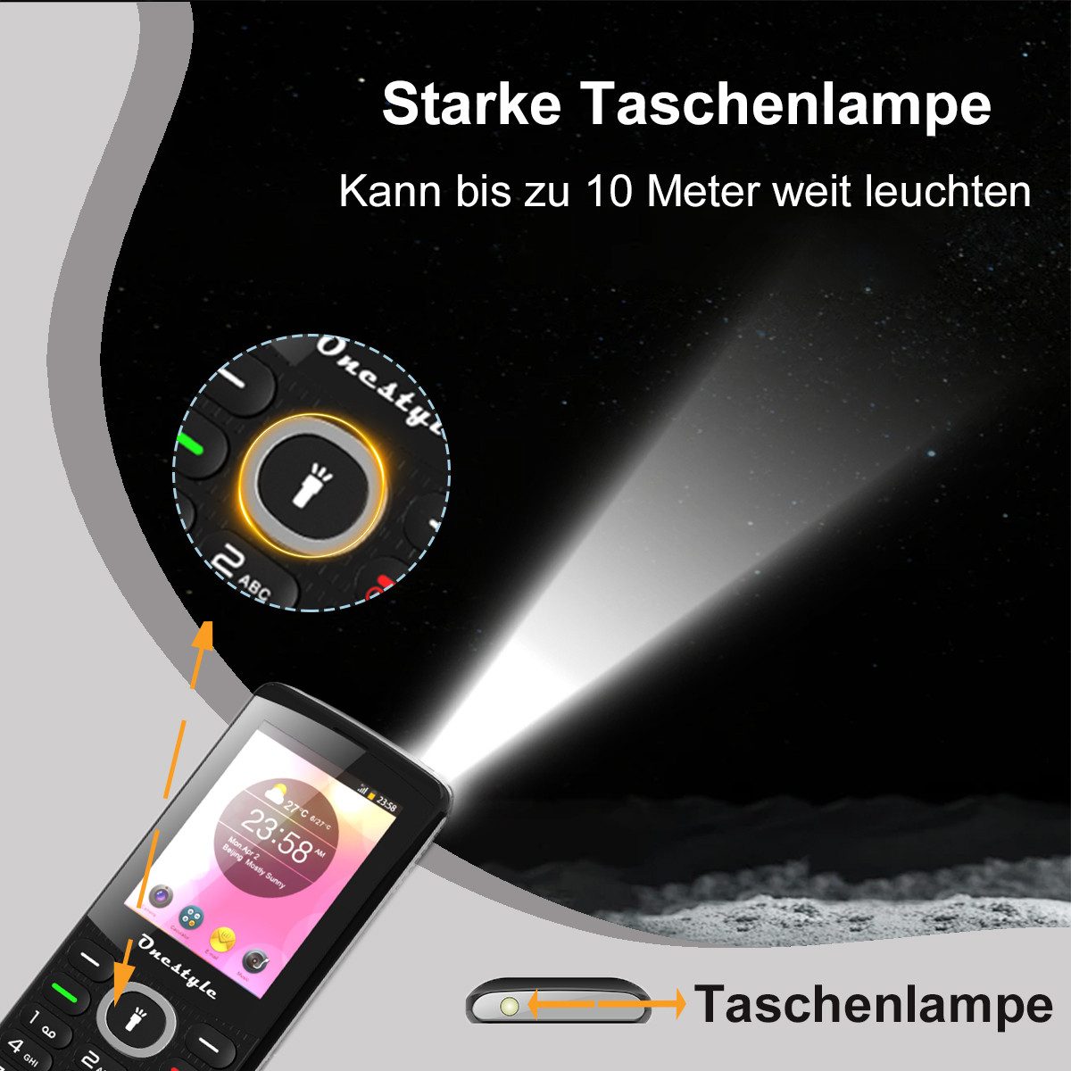Onestyle B10 Einfaches Tastentelefon Dual-SIM, Mobiltelefon, versandkostenfrei Handy (2,4 Zoll, 0,8 MP Kamera, Tastentelefon)