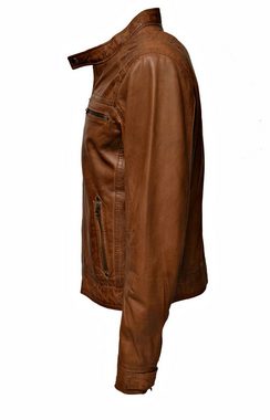 Zimmert Leather Lederjacke Franco washed Lammnappa, Cognac, Braun, Schwarz, Kurzgrößen