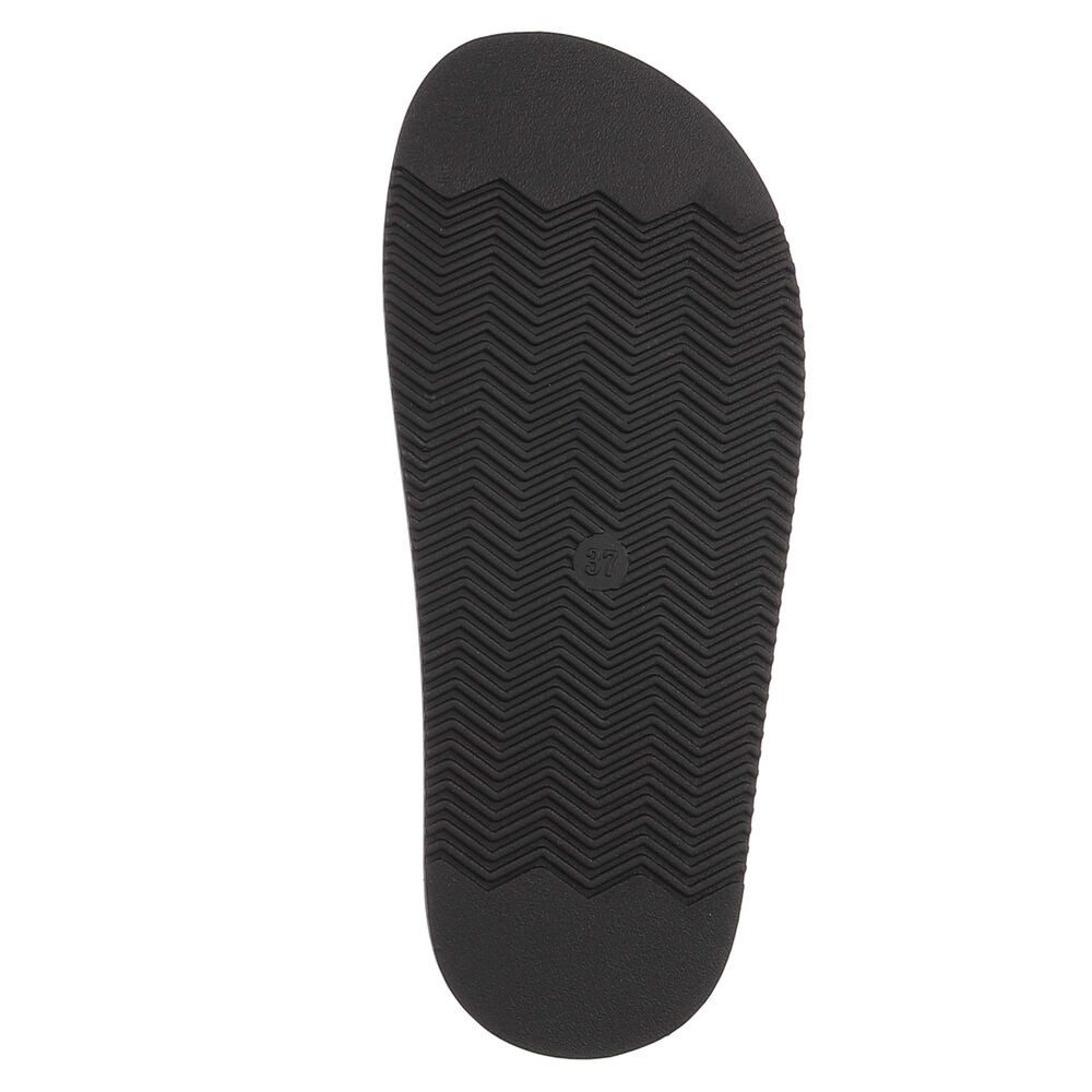 Ital-Design Damen Sandalenslipper mit Schnalle und Profilsohle Pantolette (91742407) Keilabsatz/Wedge Pantoletten in Weinrot