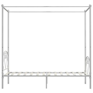 furnicato Bett Himmelbett-Gestell Weiß Metall 100 x 200 cm