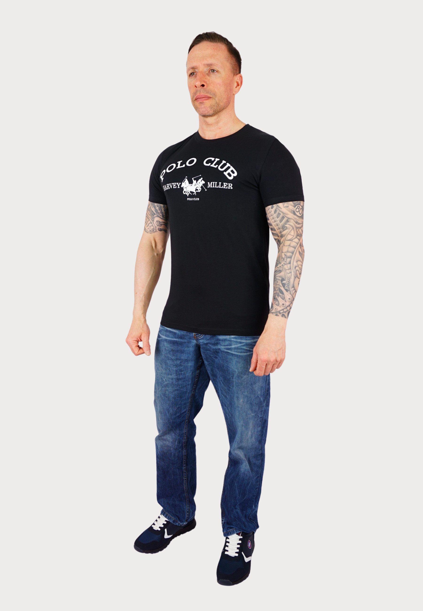 Harvey Miller T-Shirt T-Shirt Kurzarmshirt Polo-Club günstig online kaufen