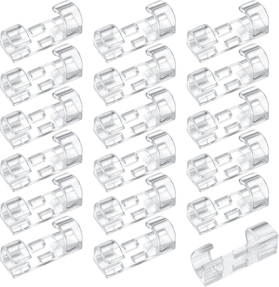 FELIXLEO Verbindungsklemme Selbstklebende Kabelklemmen Kabelhalter Transparent, 120-tlg.