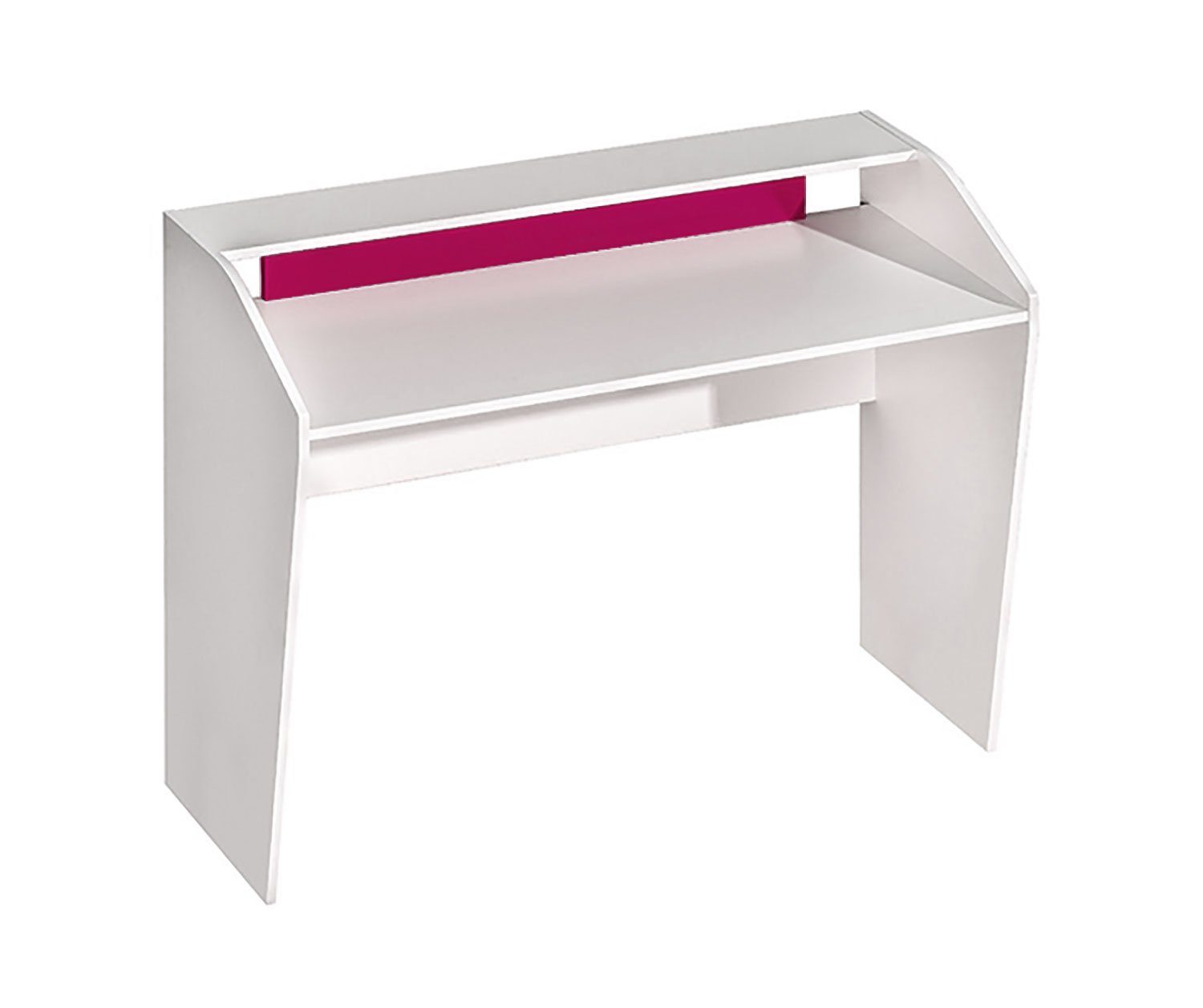 Feldmann-Wohnen Schreibtisch Trafiko, 120cm weiß Farbapplikation wählbar mit extra Ablage pink