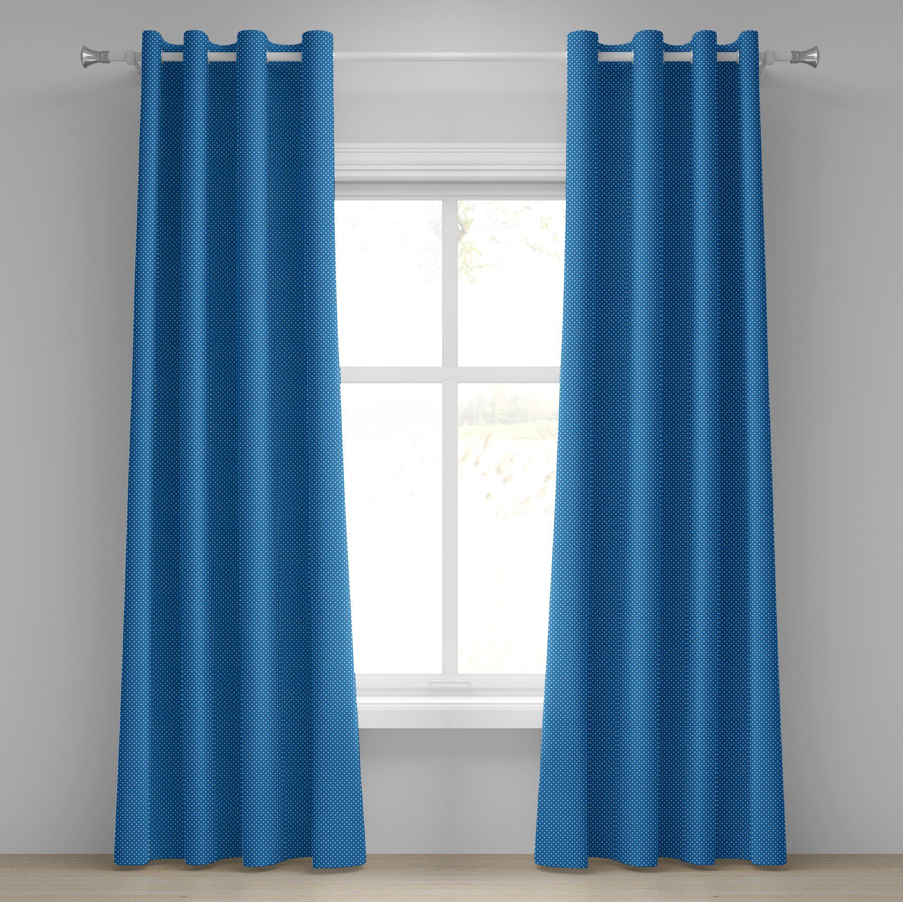 Gardine Dekorative 2-Panel-Fenstervorhänge für Schlafzimmer Abakuhaus, Blau Tupfen-Marine-Jungen Weiss Wohnzimmer