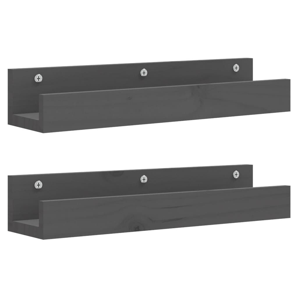 vidaXL Regal Wandregale 2 Stk. Grau günstig online kaufen