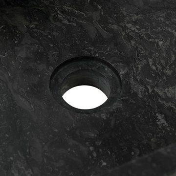 vidaXL Waschbeckenunterschrank Waschtisch Massivholz Teak mit Waschbecken Marmor Schwarz (1-St)