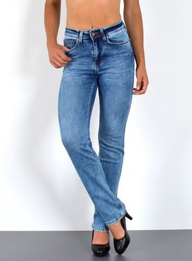 ESRA Straight-Jeans G700 High Waist Straight Fit Jeans Damen, bis Übergröße / Plussize Größe, Damen Straight Leg Jeans High Waist, Gerade Schnitt Jeans Damen Hochbund bis Große Größen, Damen Regular Hose, Jeans Damen, Damen Jeans, Jeans Damen High Waist Damen Jeans, Damen Jeans Straight