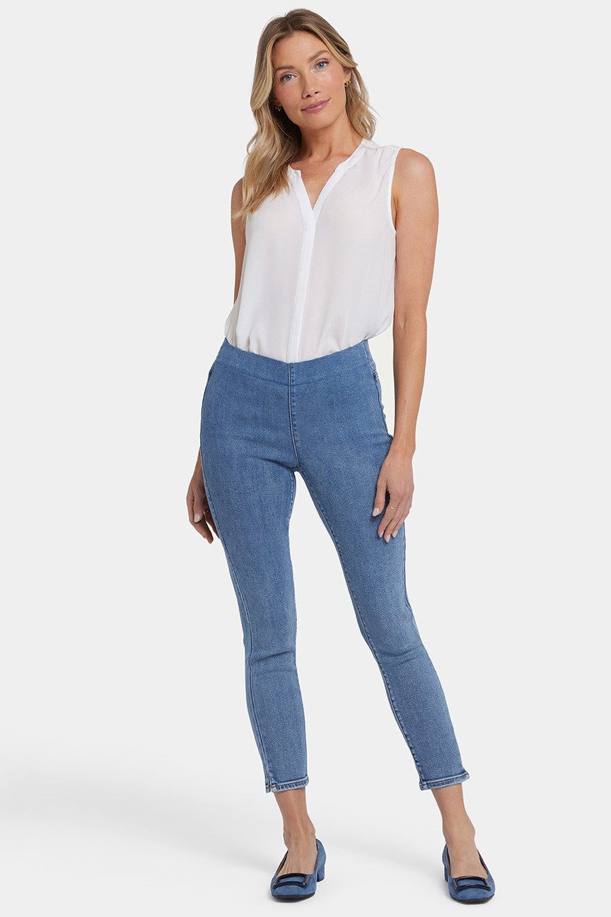 NYDJ Straight-Jeans Ami Skinny Ankle Pull-On Jeans in Soft-Contour Denim™ mit Seitenschlit