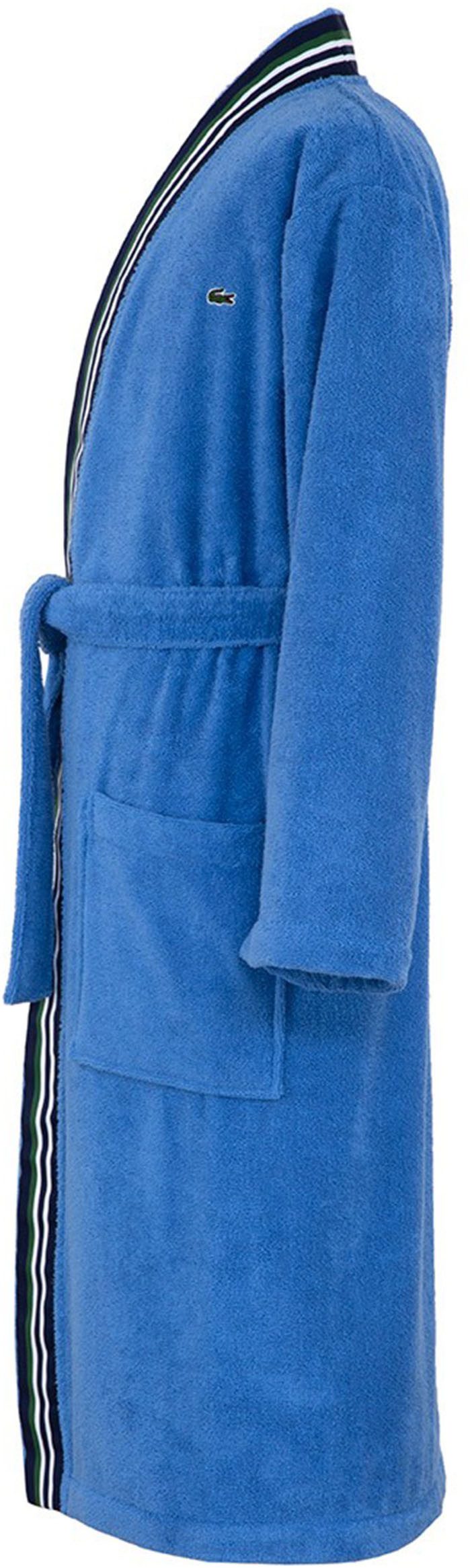 Lacoste Bademantel LCLUB, Kurzform, Frottier, Stehkragen, Gürtel, mit Label-Applikationen