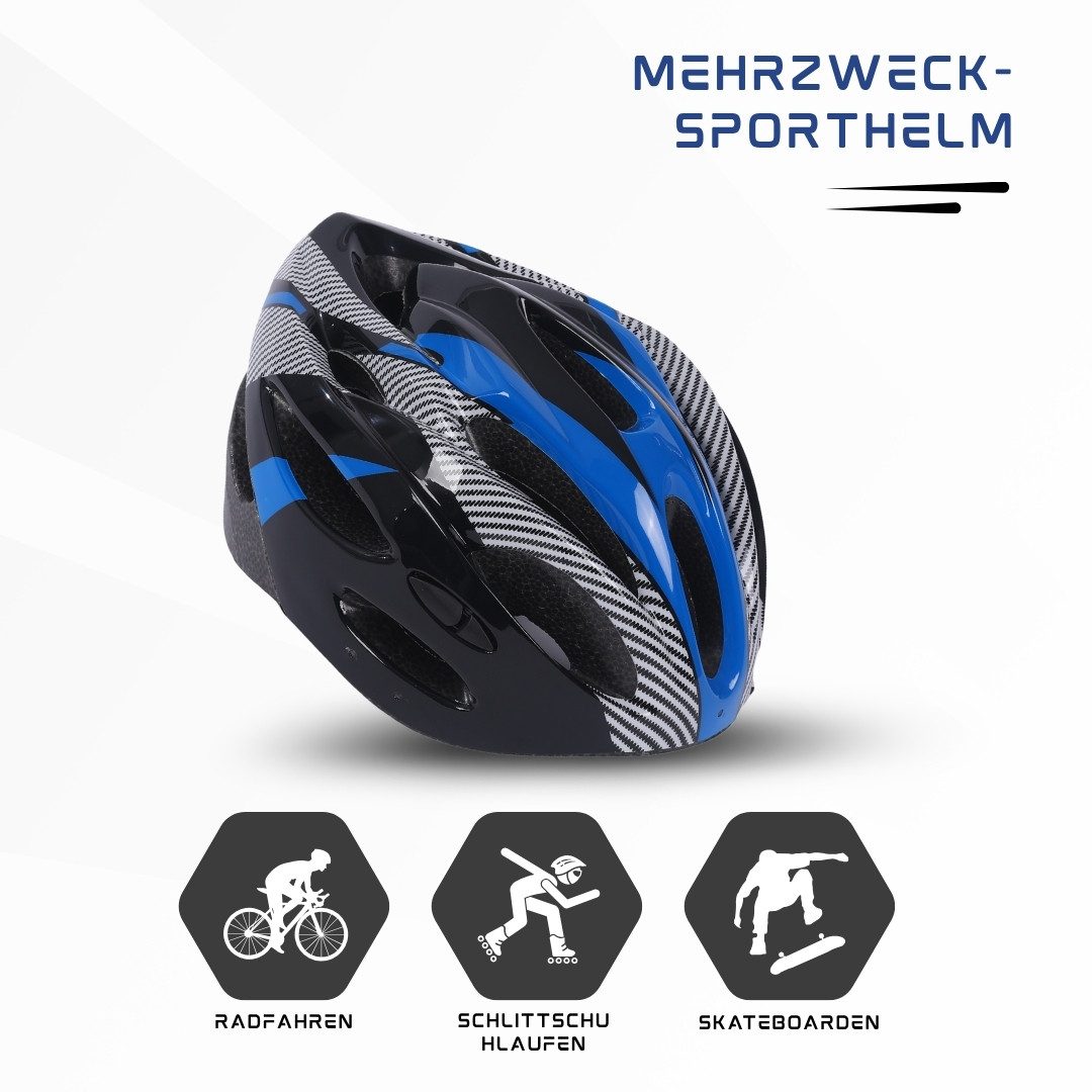 Endless Schutzhelm EL1049 Fahrrad- & Skatehelm – Verstellbar, Belüftet, Carbon Grau (Einzelartikel, 1 Stück), Stoßabsorbierende EPS-Schale