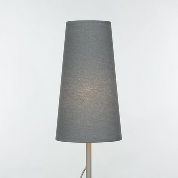 Licht-Erlebnisse Lampenschirm GLIONA, Stoffschirm für Stehleuchte konisch Ø 18,5 cm schmal Grau