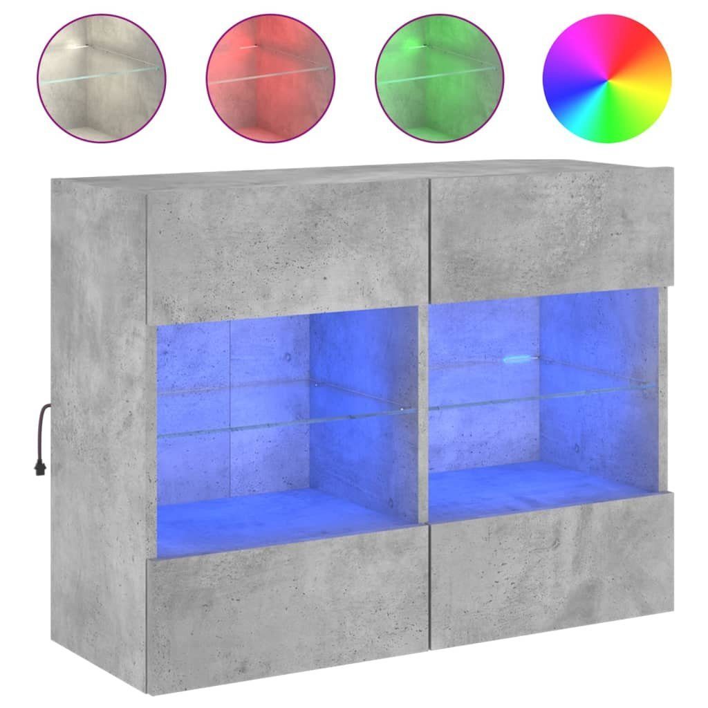 vidaXL TV-Wand TV-Wandschrank mit LED-Leuchten Betongrau 78,5x30x60,5 cm, (1-St)