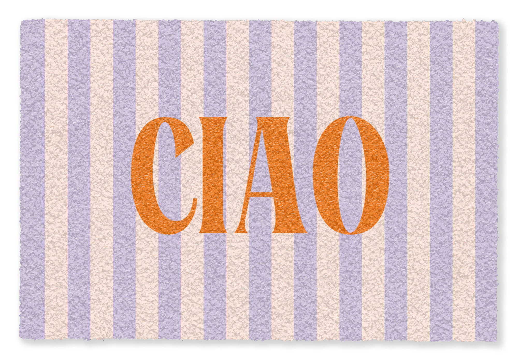 MuchoWow Fußmatte Ciao - Zitat - Pastell - Streifen, Rechteckig, innen Schmutzfangmatte, Tür, Schmutzfänger Flur, Teppich, 60x40 cm