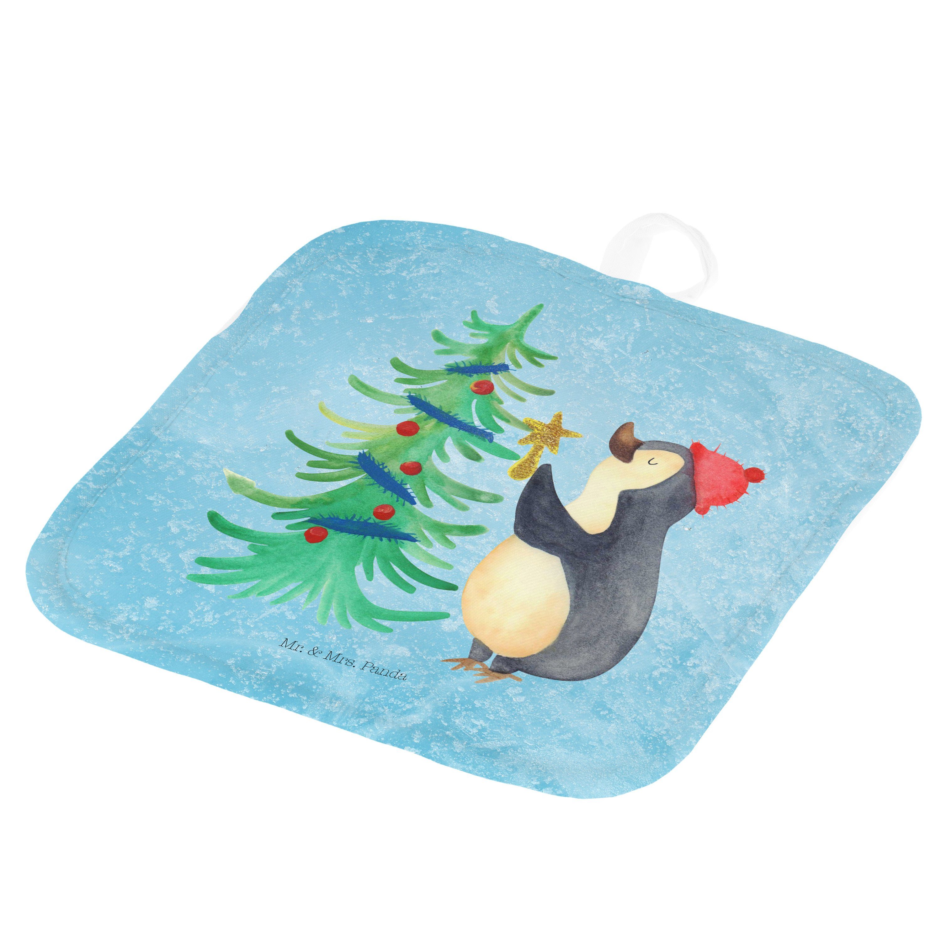 Mr. & Mrs. (1-tlg) Topflappen Weihnachtsbaum Eisblau Pinguin - Geschenk, Top, Panda Heiligabend, - Advent