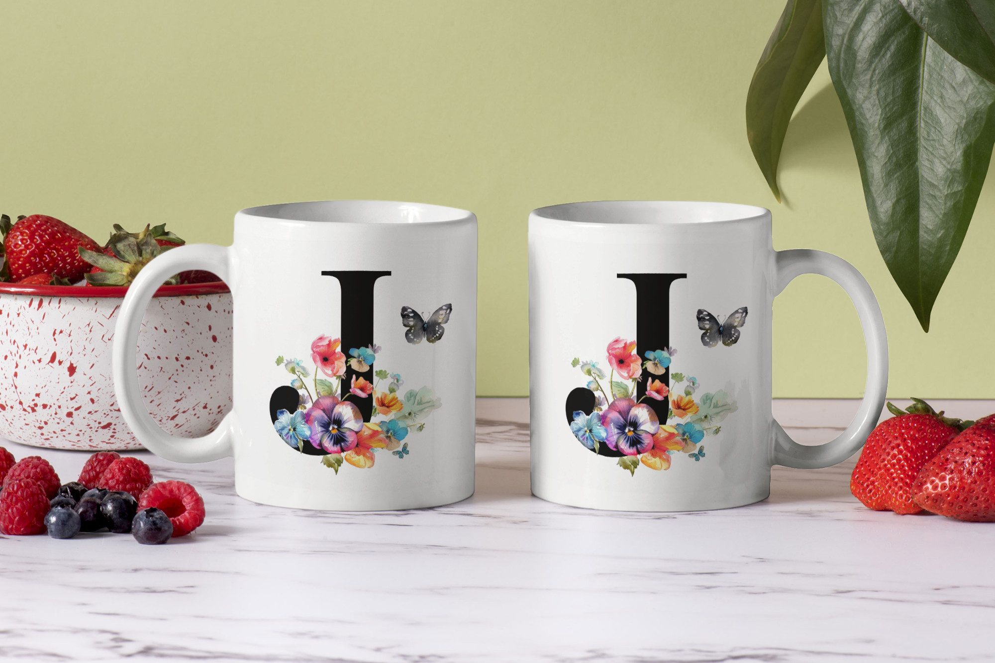 WS-Trend Tasse Name A bis Z Blumen Schmetterlinge Kaffeetasse Teetasse Geschenkidee, Keramik – Bild 2 von 2