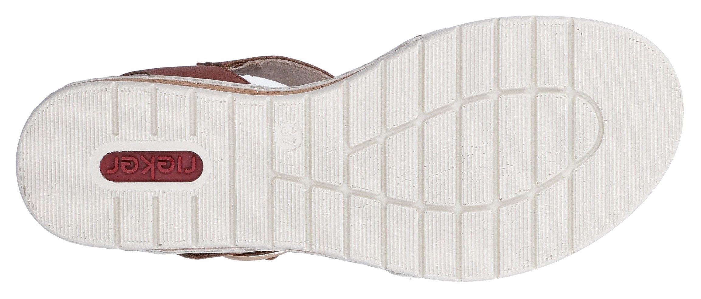 Rieker Keilsandalette Sommerschuh, Urlaubsschuh, Sandale mit Klett