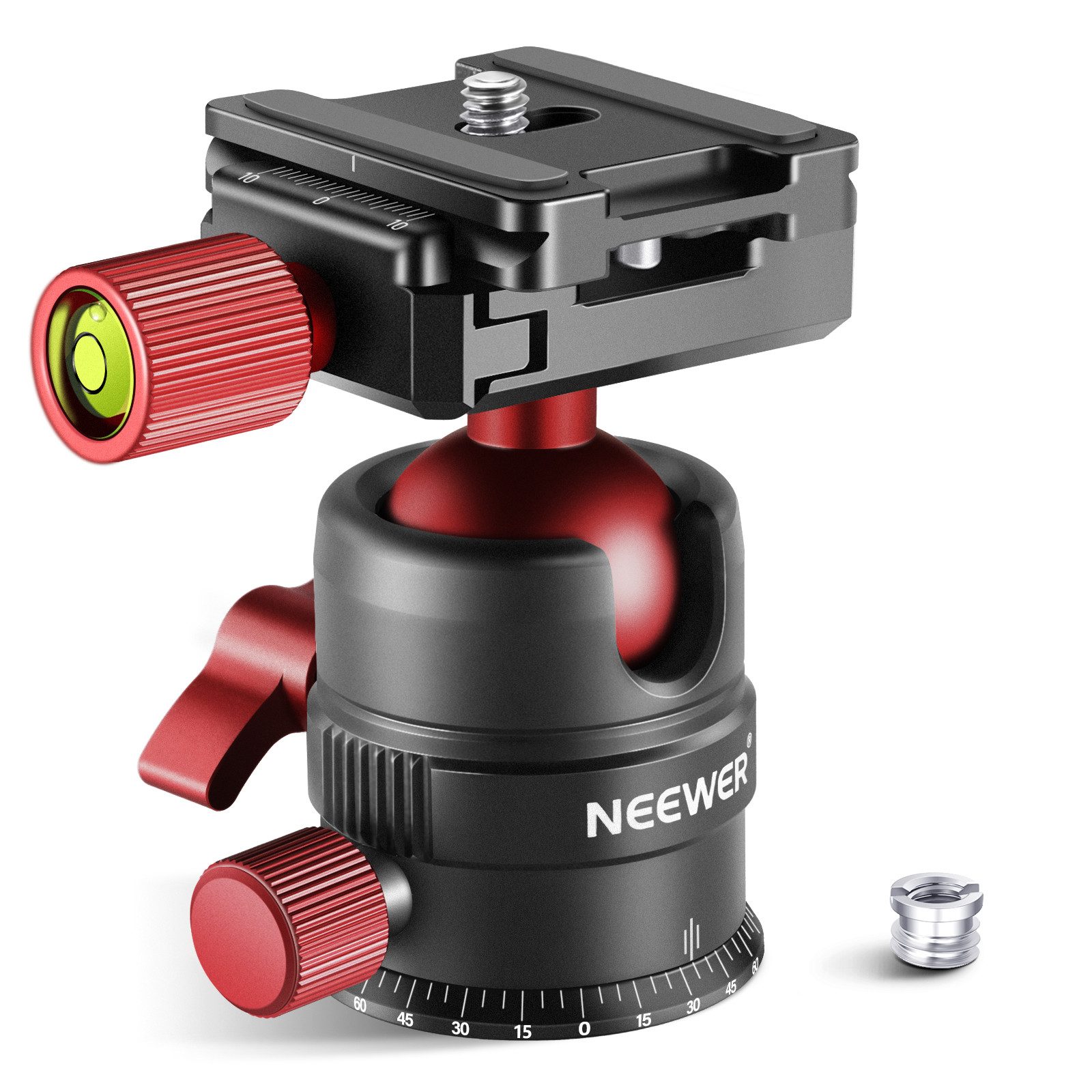 Neewer Kugelkopf GM28 Stativkopf, 360° drehbarer Panorama Kugelkopf, mit 1/4 Zoll Schnellwechselplatte, maximale Belastung bis zu 5kg