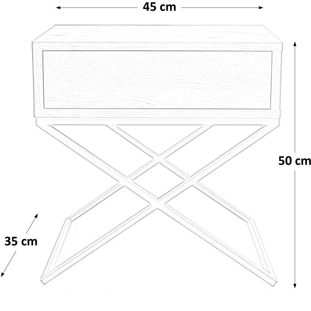 Beautysofa Nachttisch Max (inkl. Schublade, x-förmigen günstig online kaufen