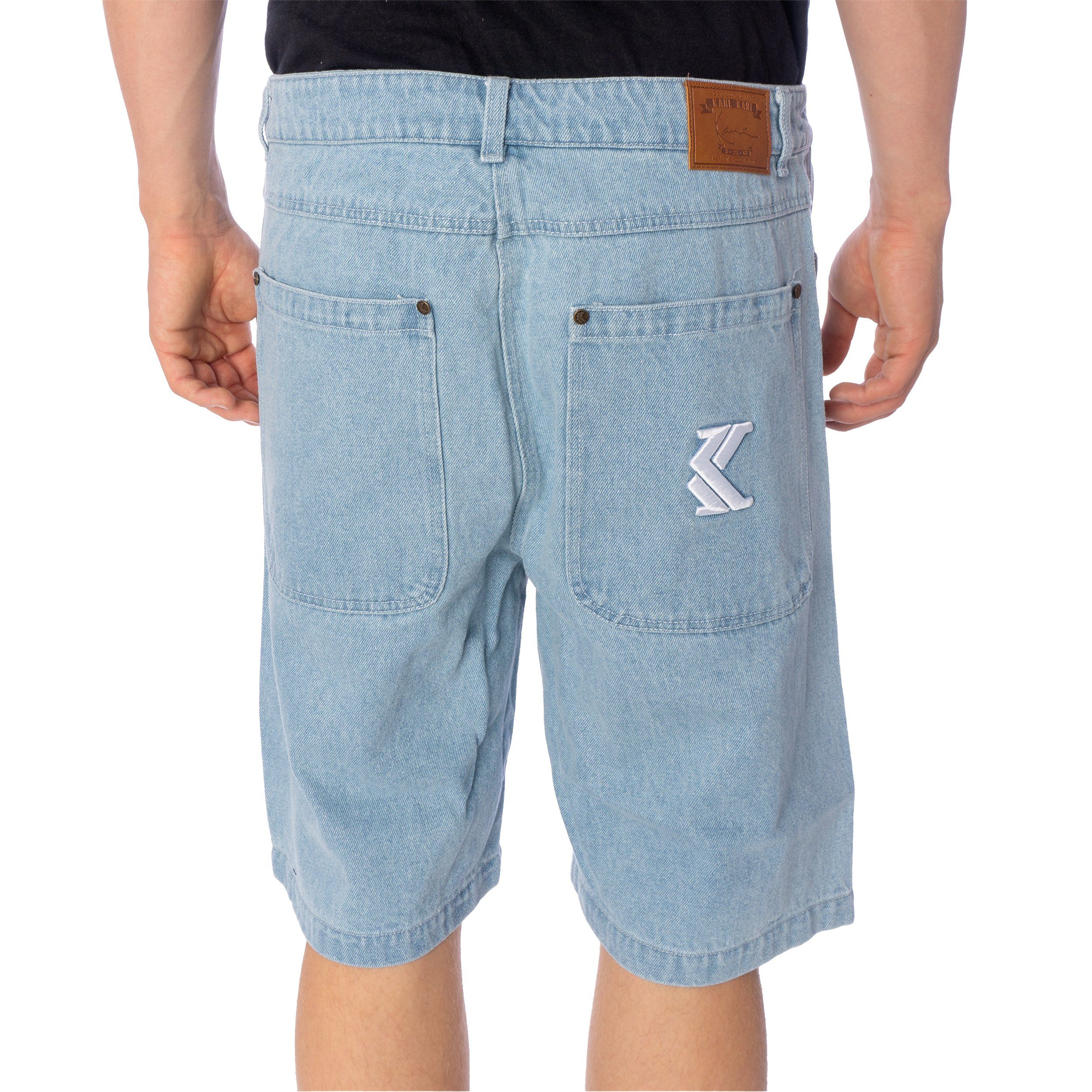 Karl (1 Kani Jeans Herren Short Karl bleached 1-tlg) Denim Stück, Kani Hose Shorts kurze Serif blue