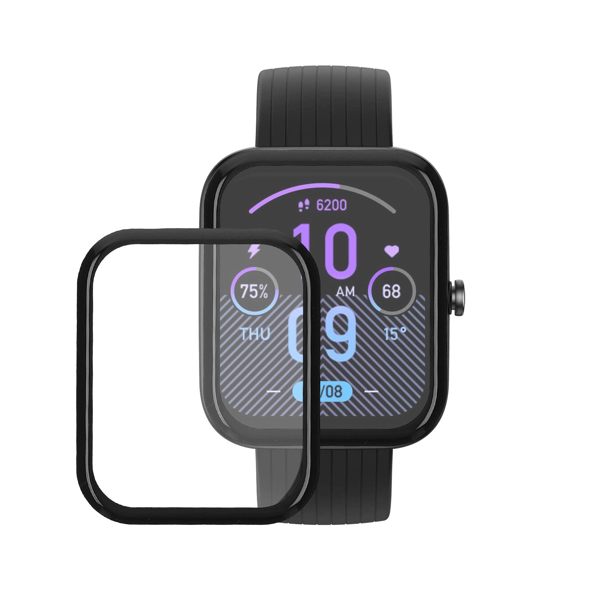kwmobile Displayschutzfolie 2x Displayschutzfolie für Huami Amazfit Bip 3 Pro, 2 Stück, Schutzfolie für Fitness Tracker - robuster Displayschutz - transparent