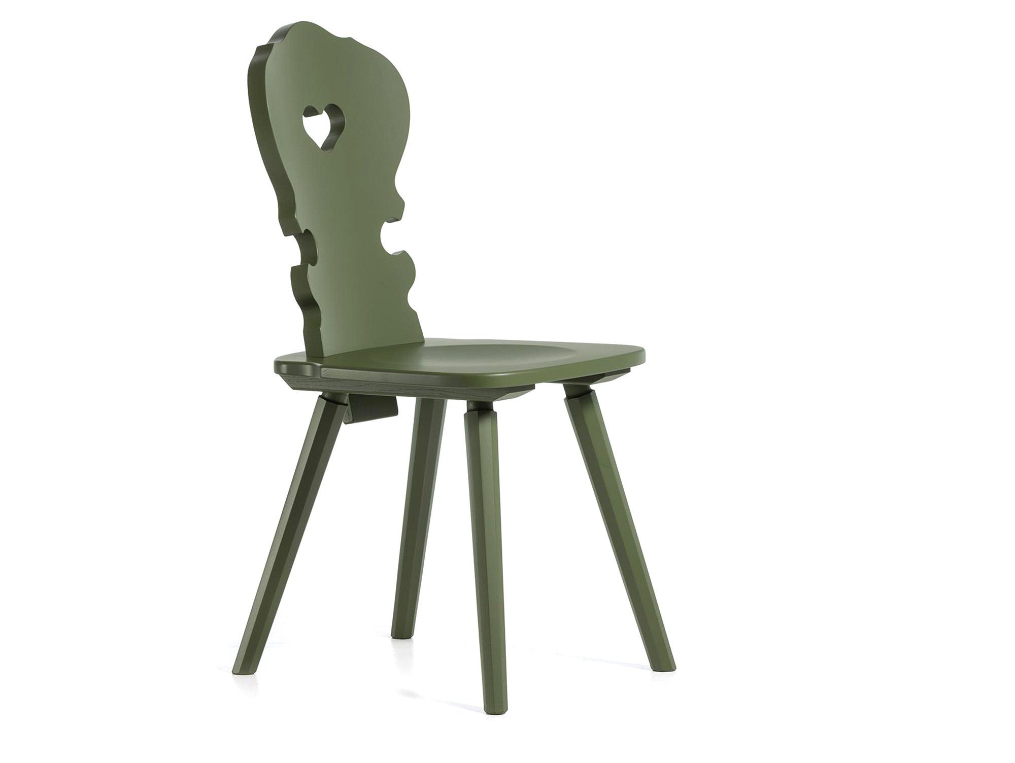 Moebel-Eins Esszimmerstuhl, VALERIO Stuhl, Material Massivholz, Fichte lackiert grün