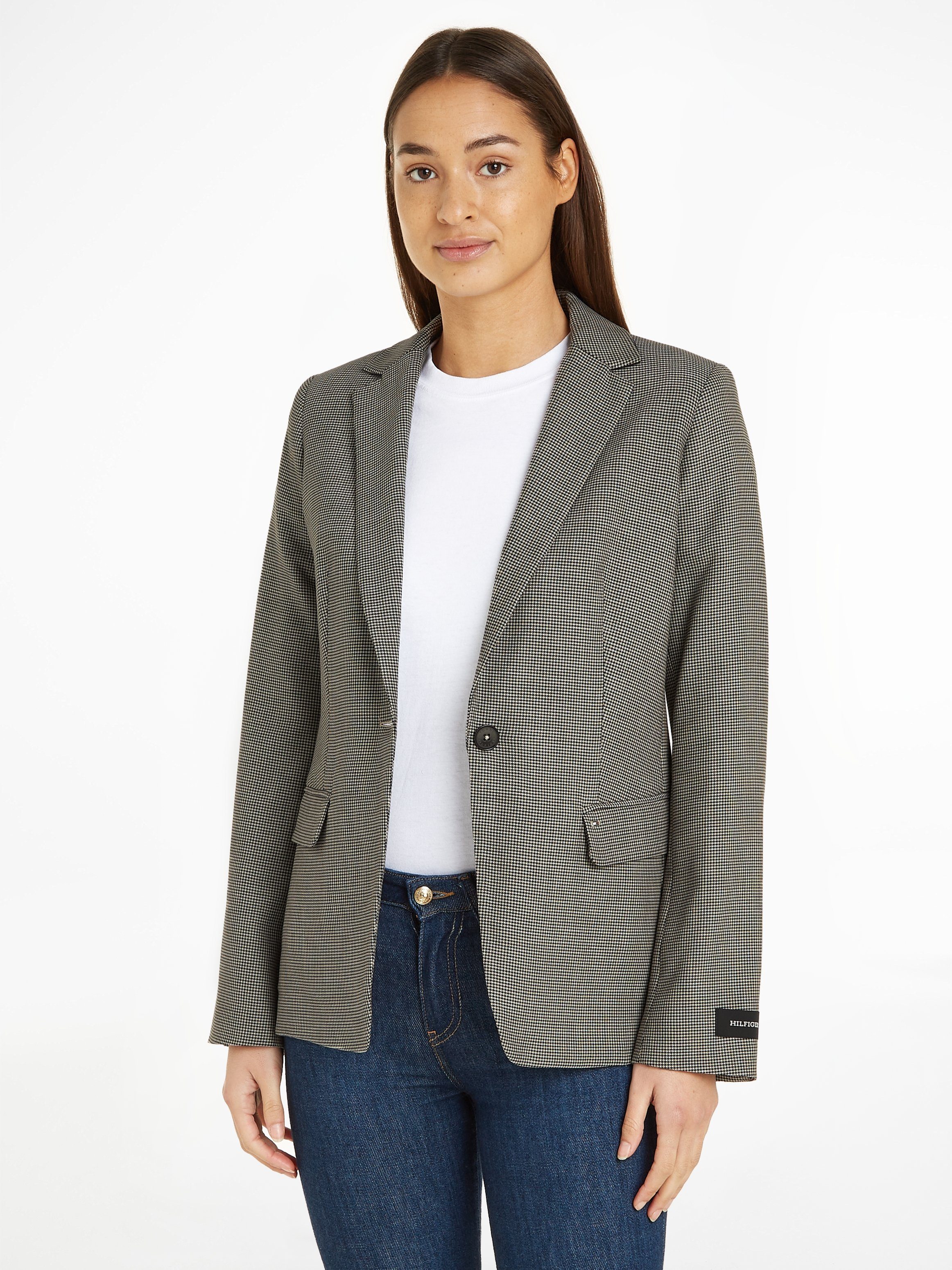 BLAZER Logostickerei Tommy Kurzblazer REGULAR SB Hilfiger mit