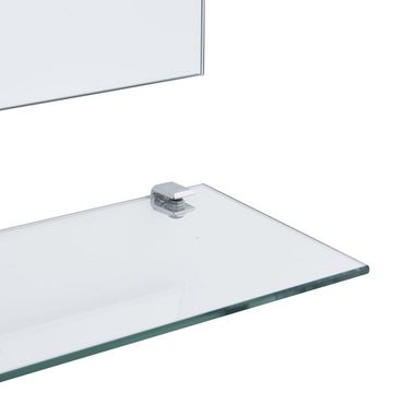 vidaXL Spiegel Wandspiegel mit Ablage 100x60 cm Hartglas (1-St)