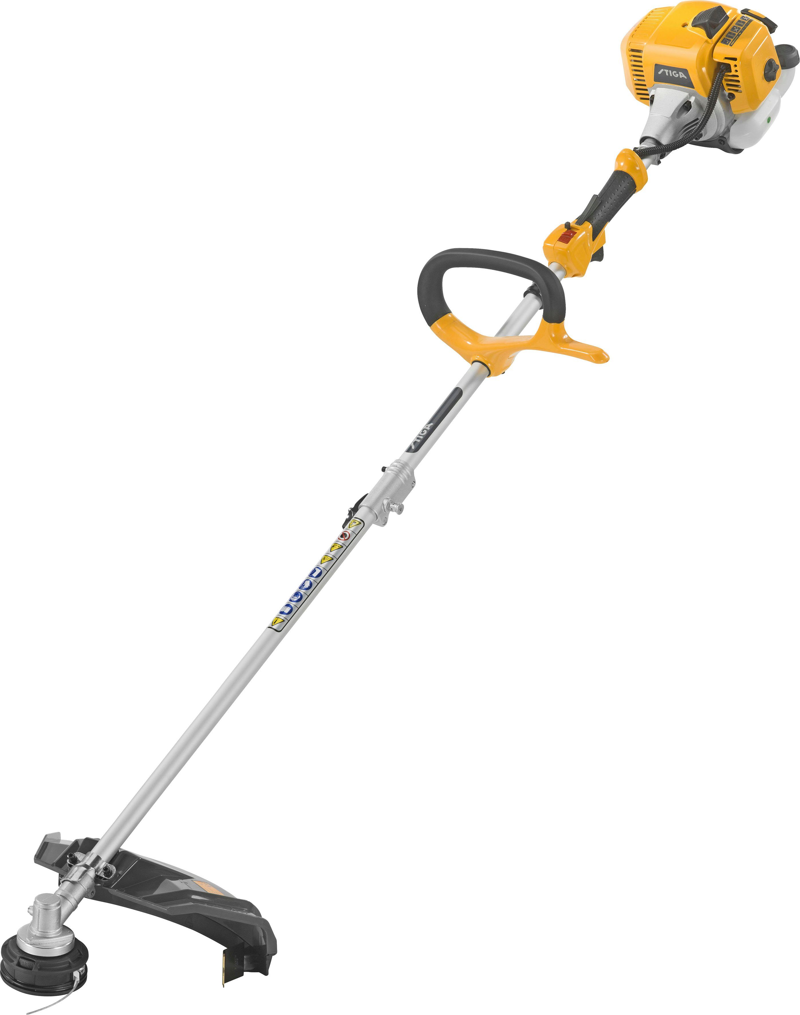 STIGA GARDEN Benzin-Motorsense BC 330 A, 25,5 cm Arbeitsbreite Messer, 43 cm Arbeitsbreite Faden, 3-Zahn-Messer, Tragegurt – Bild 3 von 5
