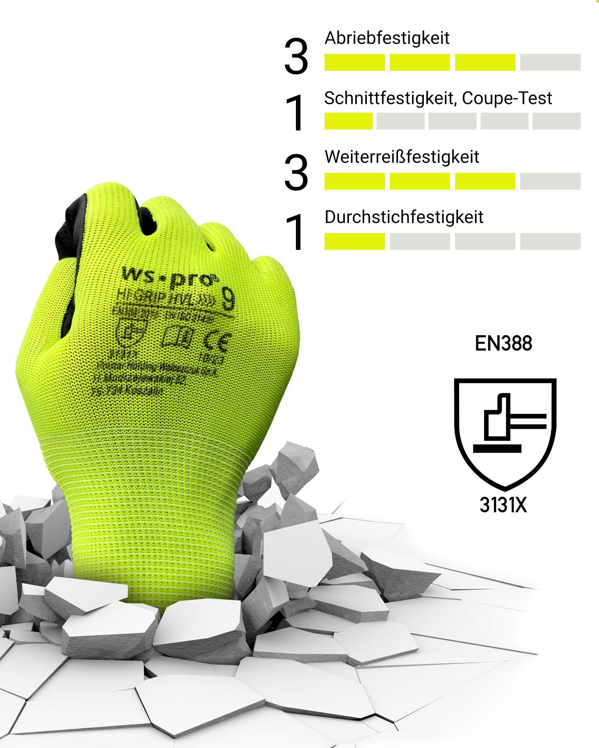 WS-Pro Arbeitshandschuhe WS-Pro Hi-Grip HVL Arbeitshandschuhe günstig online kaufen