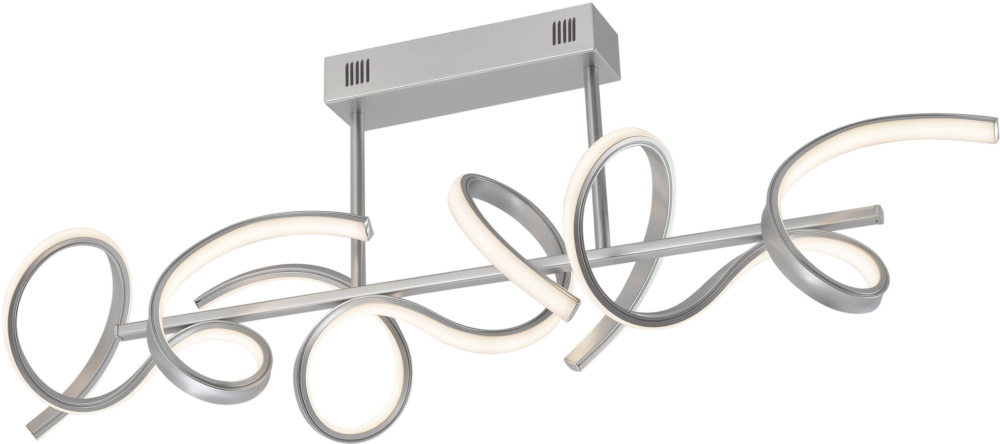 JUST LIGHT LED Deckenleuchte CURLS, Dimmfunktion, Memoryfunktion, LED wechselbar, Warmweiß, LED Deckenlampe