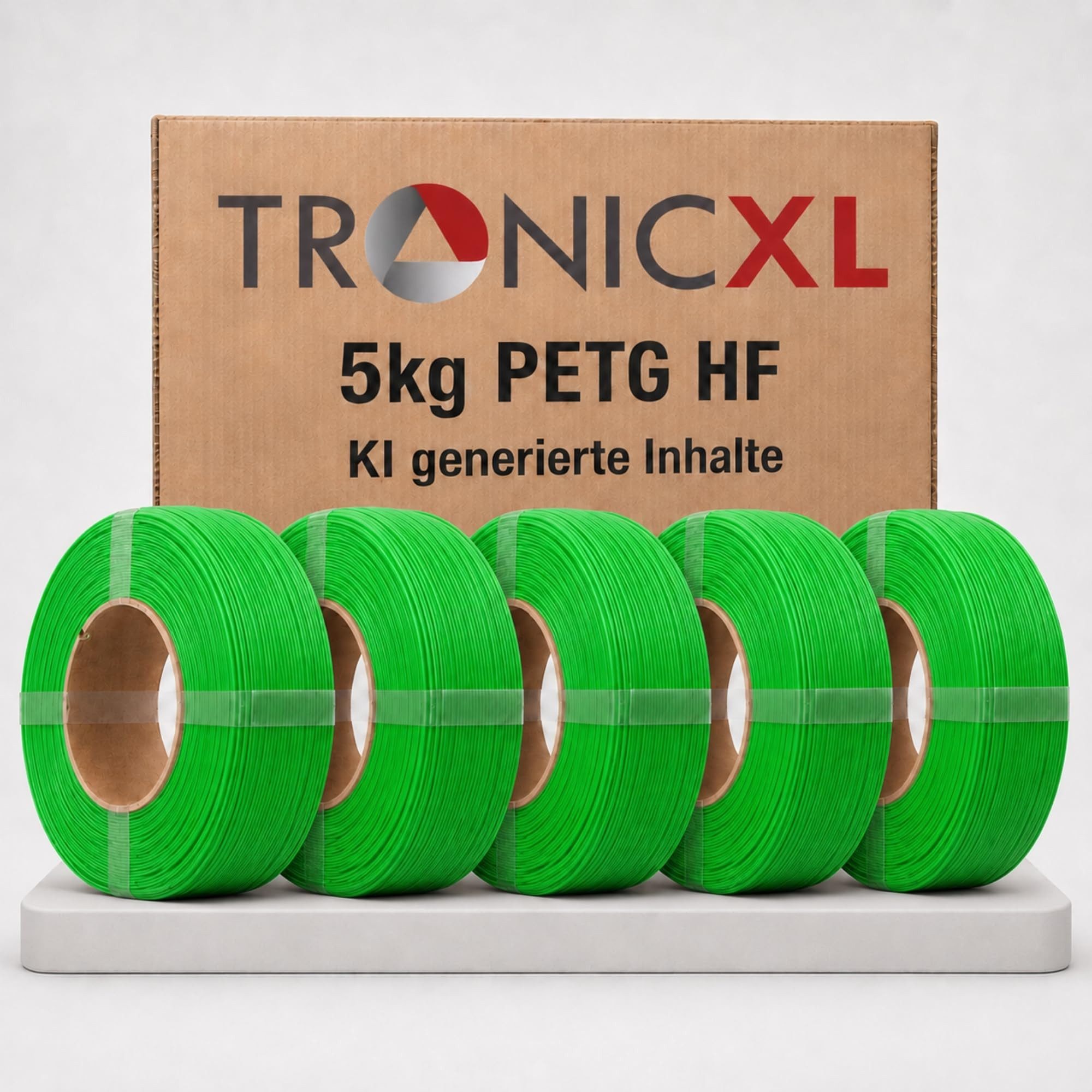 TronicXL Filament 5kg Refill Filament PETG-HF GRÜN passend für Bambu Lab 3D Drucker
