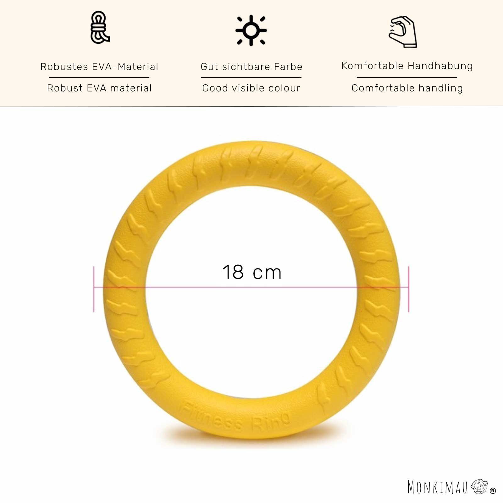 Monkimau Outdoor-Spielzeug Hundespielzeug unzerstörbar - Hunde Frisbee Spielzeug große Hunde, EVA, Packung