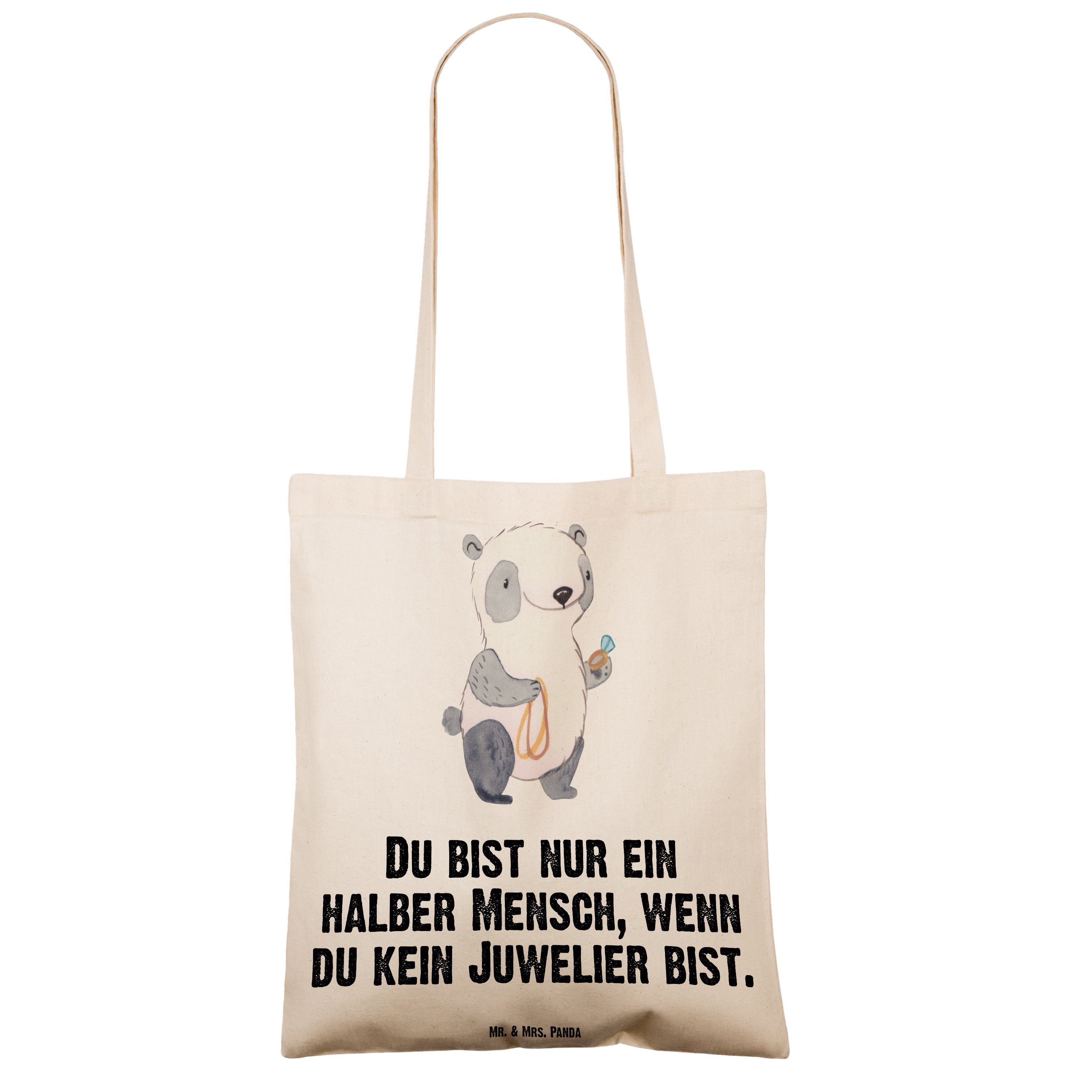 Geschenk, & mit Panda (1-tlg) Eröffnung, Juwelier Transparent Mrs. - Tragetasche Mr. - Arbeitskollege Herz