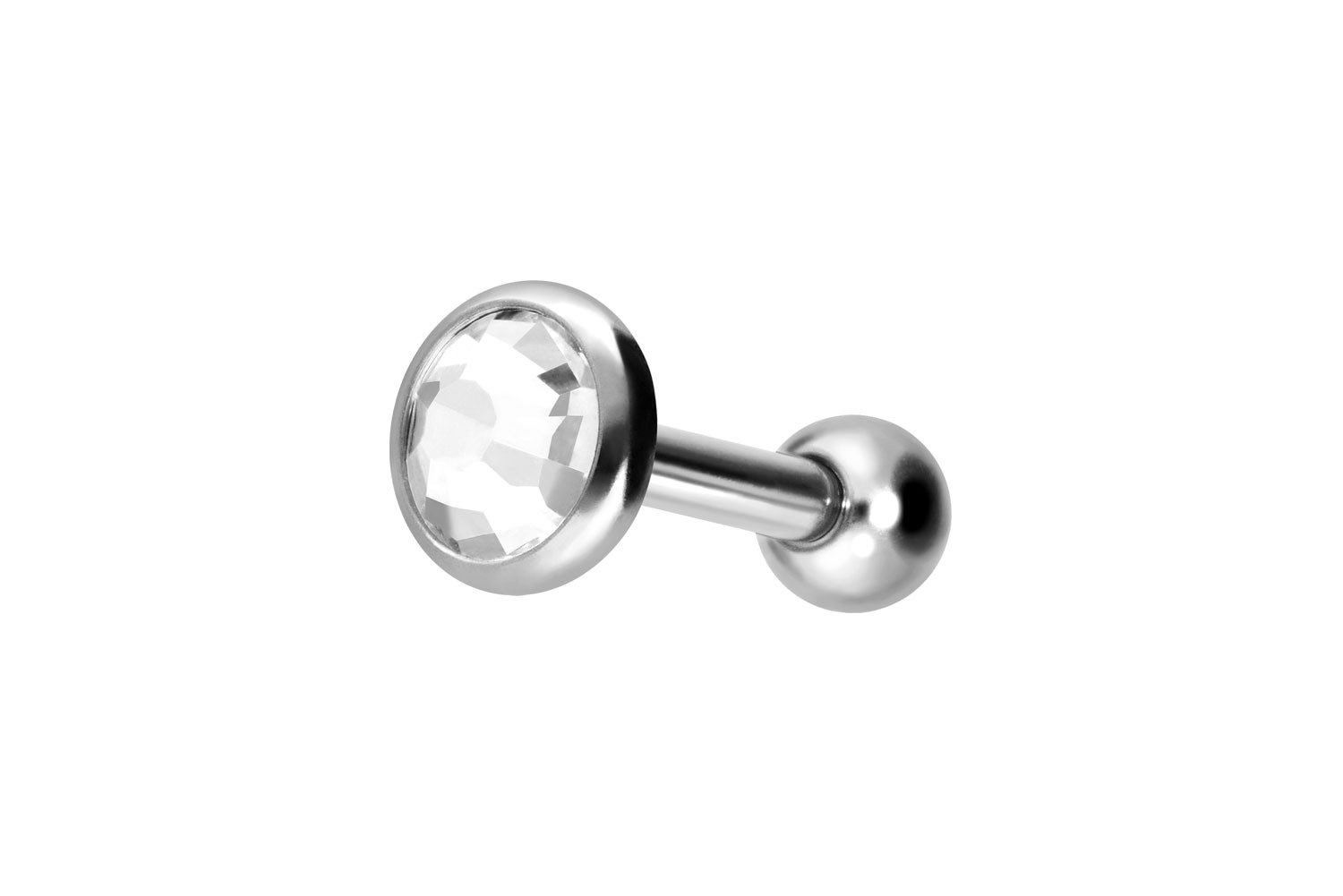 Piercing-Set Titan Ohrpiercing mit Innengewinde KRISTALLDISC