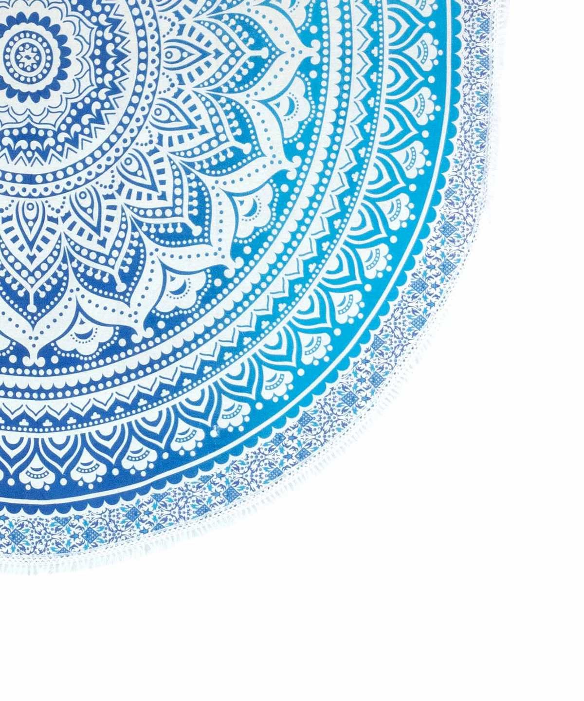 Picknickdecke Strandtuch Ombre Mandala boho Style Ø 185 cm, Karmandala, Weiches Strandtuch für unterwegs. Schön, praktisch, vielseitigq – Bild 2 von 5
