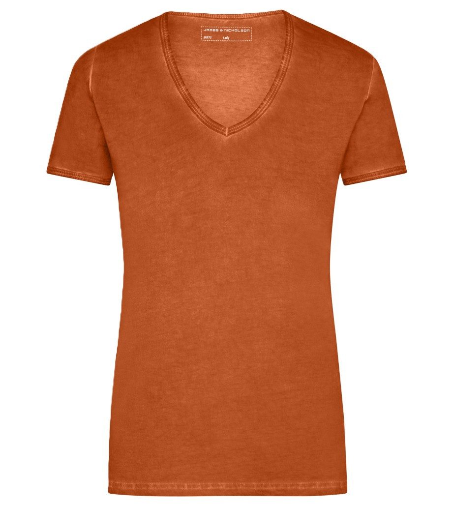 James & Nicholson T-Shirt Doppelpack Tailliertes Damen T-Shirt mit trendiger Spraytechnik JN975 (Doppelpack, 2er-Pack) Trendiges T-Shirt mit V-Ausschnitt – Bild 3 von 3