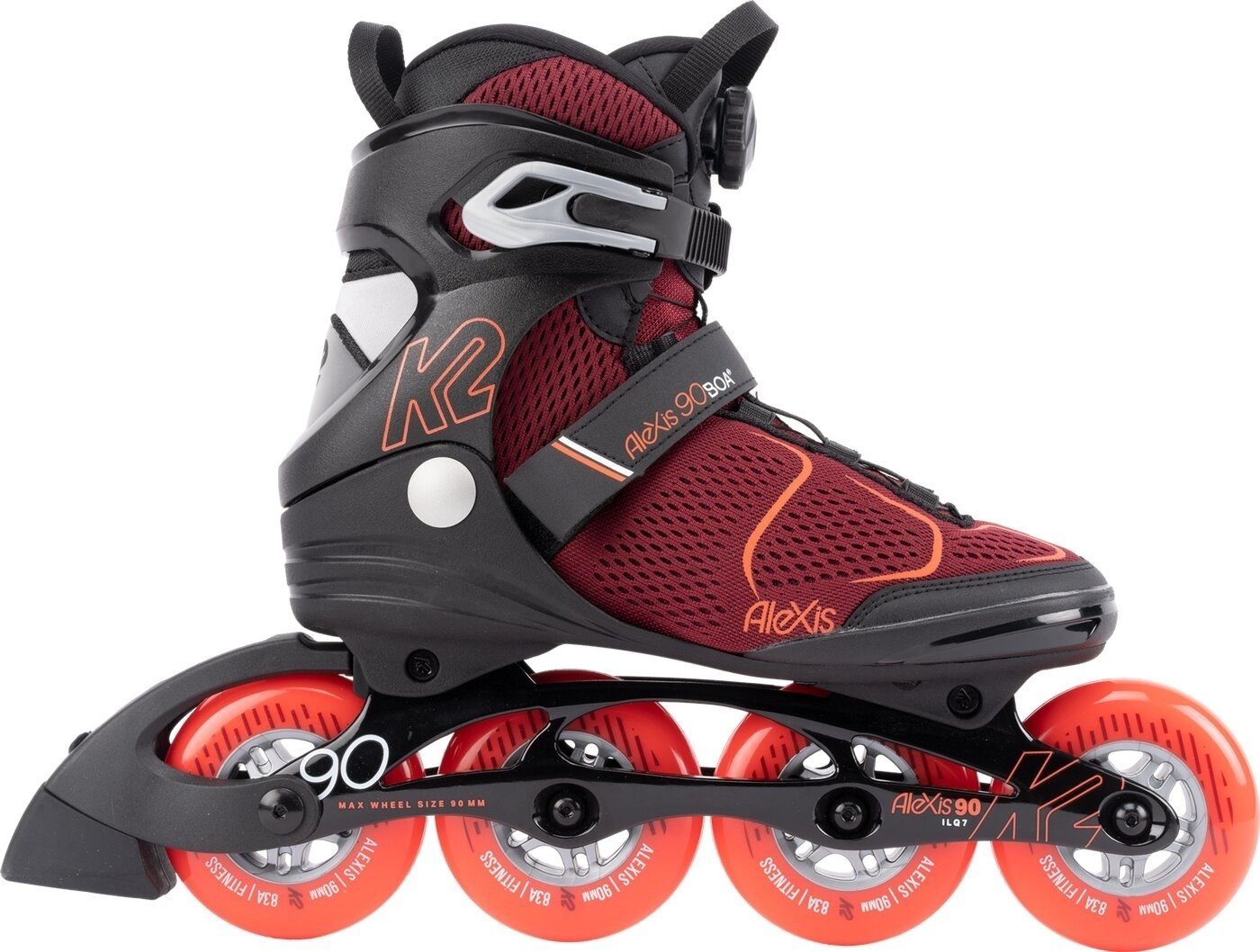 K2 Inlineskates ALEXIS 90 BOA burgandy_orange BURGANDY_ORANGE