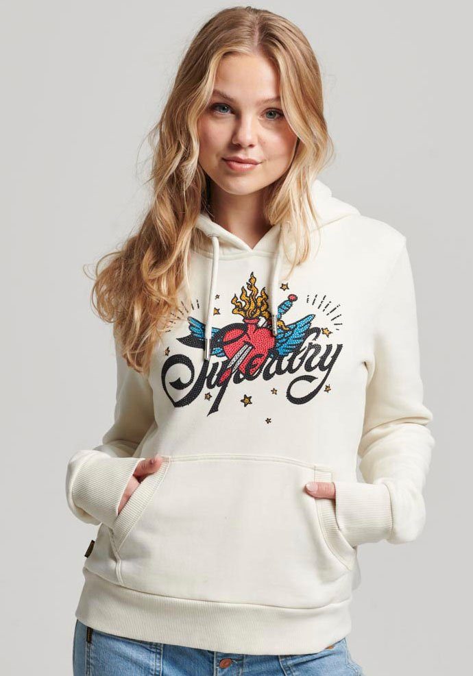 Superdry Kapuzensweatshirt TATTOO SCRIPT GRAPHIC HOODIE