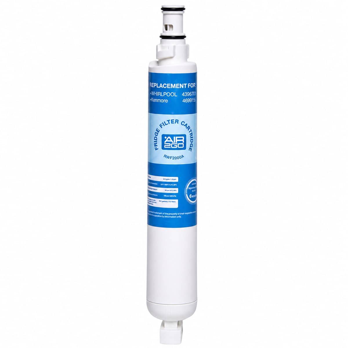 AIR2GO Wasserfilter für KitchenAid RWF2000A, Zubehör für Kühlschrankfilter für KitchenAid KRFC9006, KRSC2210, KRSC9010, KRSC9020, KRSF9005, KRST2210, KRZC9005, Passend für Kühlschränke von KitchenAid