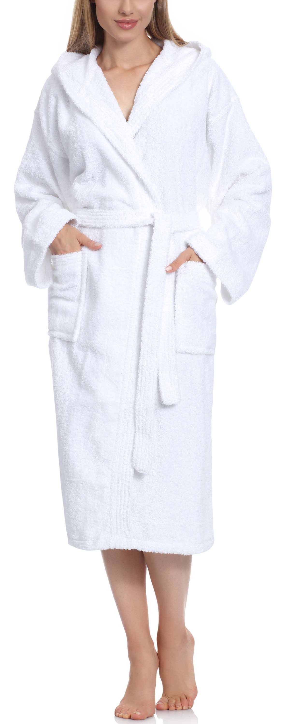 Bademantel Damen Frottee Bademantel aus 100% Baumwolle LA40-193
