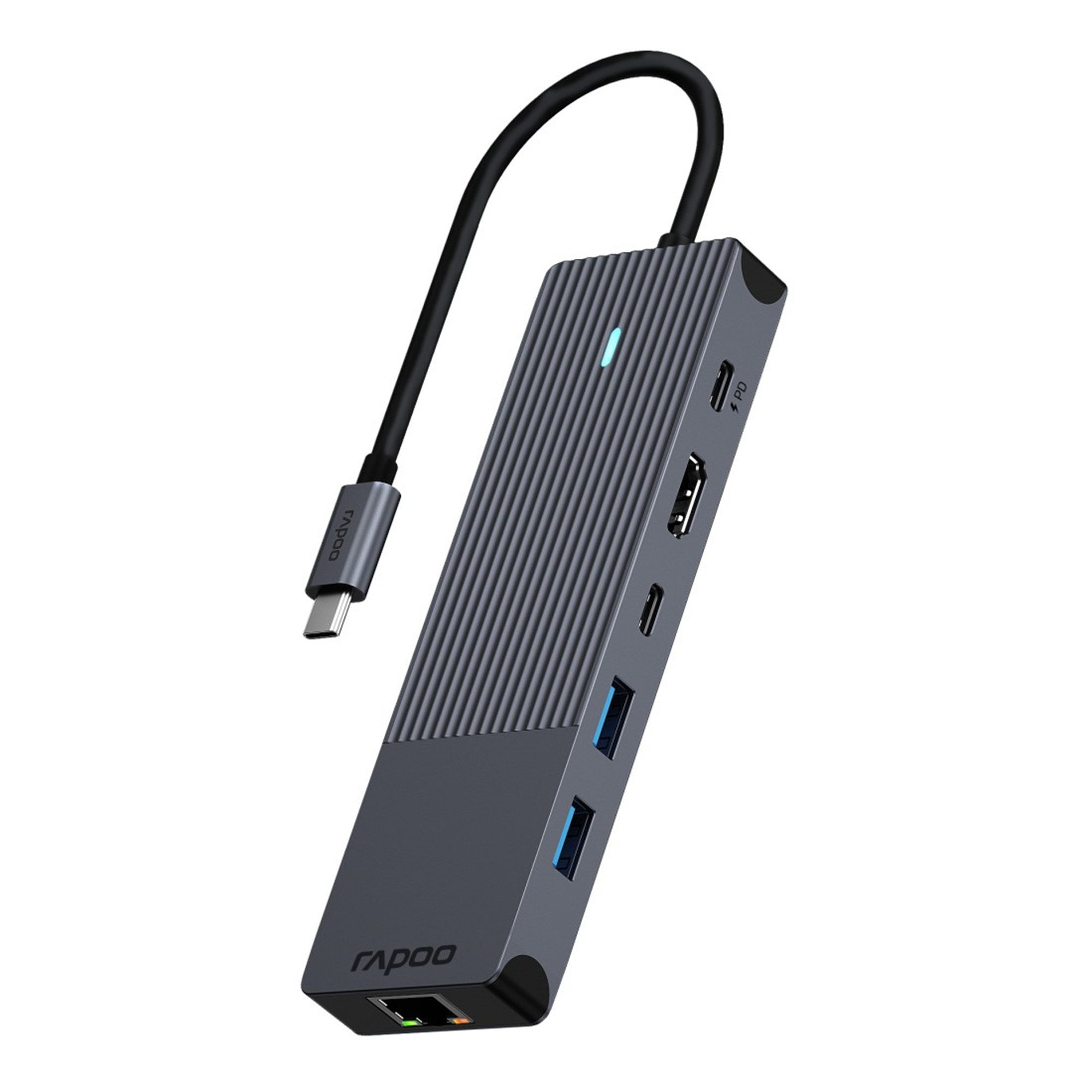 Rapoo UCM-2002, 6in1 Computer-Adapter USB-C, 0.2 cm