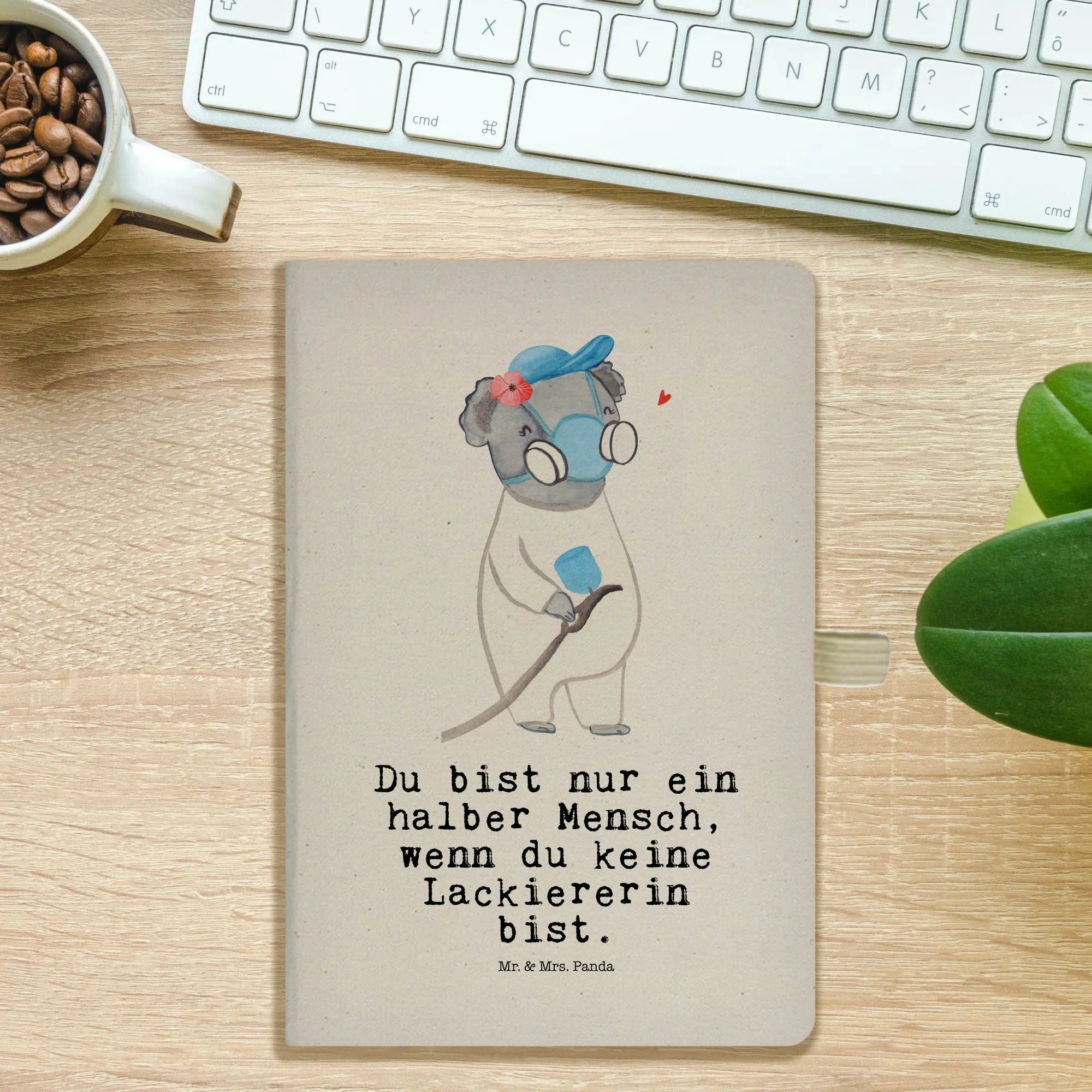 Thumbnail - Mr. & Mrs. Panda Notizbuch Lackiererin Herz - Transparent - Geschenk, A5 Notizbuch Herren, A5 No Mr. & Mrs. Panda, Inspi...