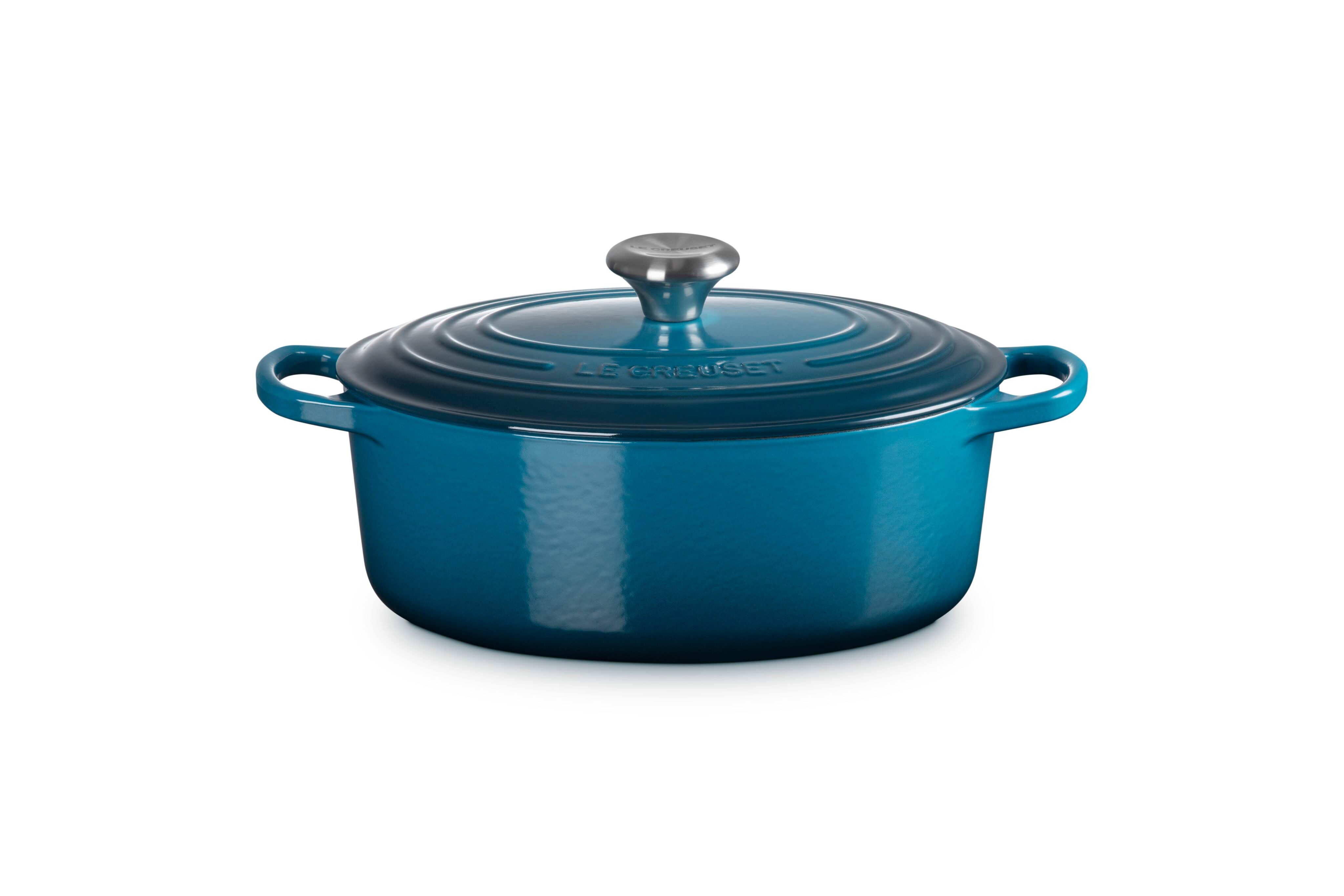 LE CREUSET Bräter Gusseisen-Bräter mit Deckel, Oval, Gusseisen, Ø 27 cm, Deep Teal, 21178276422430